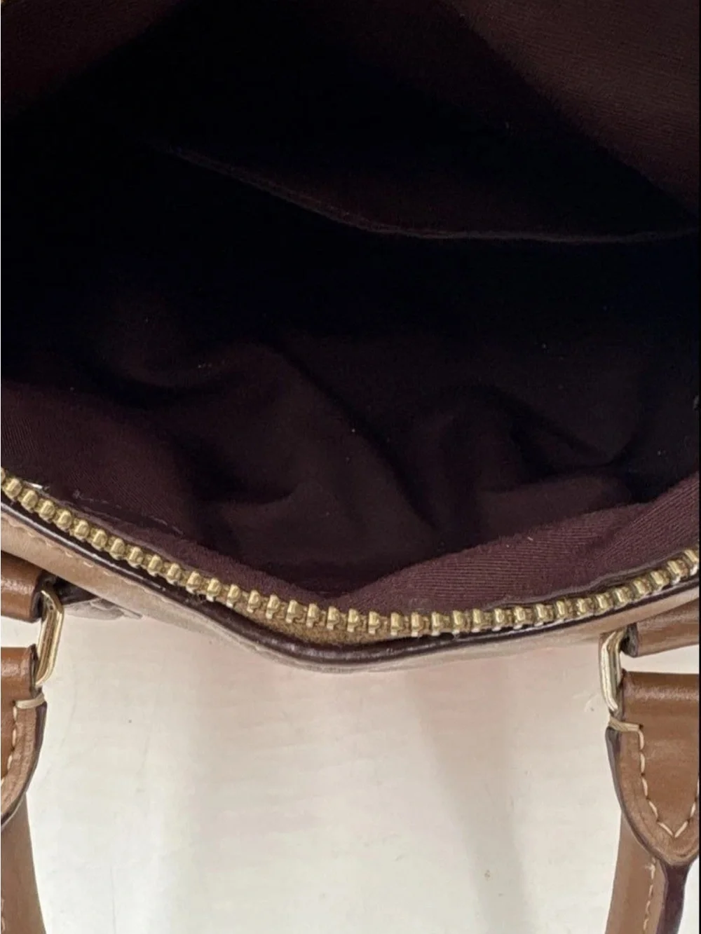 Coach Pink Paisley Mini Satchel with Brown Trim